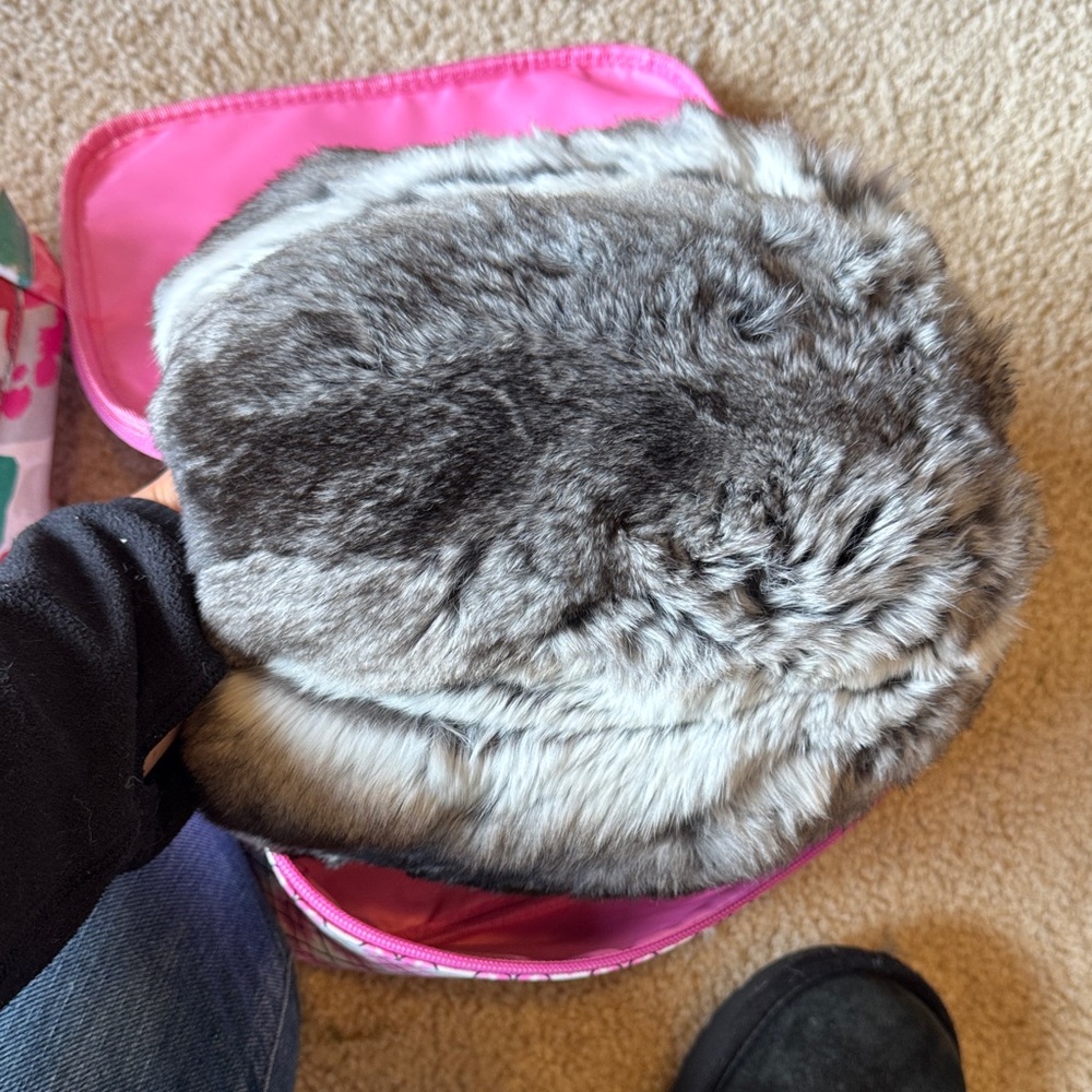 Gray chinchila Fur hand warmer